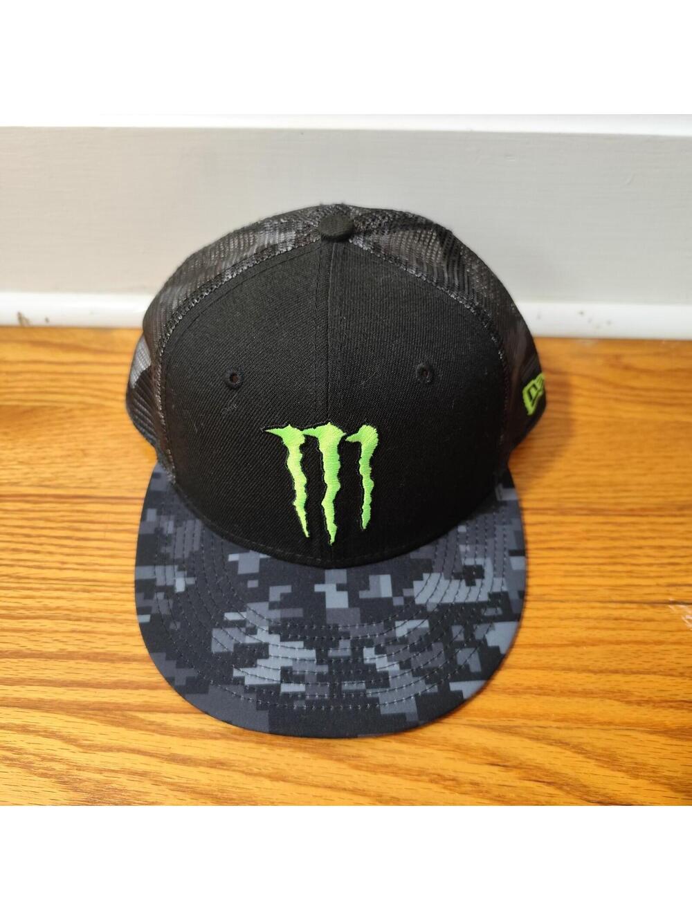 Monster Energy Hat Mesh Back Snap Adjustment Digital Camo Cap